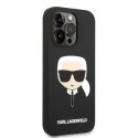 Etui Karl Lagerfeld Silicone Karl's Head MagSafe na iPhone 14 Pro - czarne