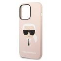 Etui Karl Lagerfeld Silicone Karl's Head MagSafe na iPhone 14 Pro - jasnoróżowe