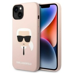 Etui Karl Lagerfeld Silicone Karl's Head na iPhone 14 Plus - różowe