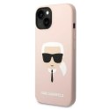 Etui Karl Lagerfeld Silicone Karl's Head na iPhone 14 Plus - różowe