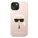 Etui Karl Lagerfeld Silicone Karl's Head na iPhone 14 Plus - różowe