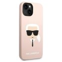 Etui Karl Lagerfeld Silicone Karl's Head na iPhone 14 Plus - różowe