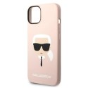 Etui Karl Lagerfeld Silicone Karl's Head na iPhone 14 Plus - różowe