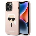 Etui Karl Lagerfeld Silicone Karl's Head na iPhone 14 Pro - różowe