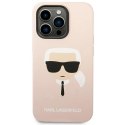 Etui Karl Lagerfeld Silicone Karl's Head na iPhone 14 Pro - różowe