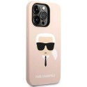 Etui Karl Lagerfeld Silicone Karl's Head na iPhone 14 Pro - różowe