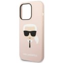 Etui Karl Lagerfeld Silicone Karl's Head na iPhone 14 Pro - różowe