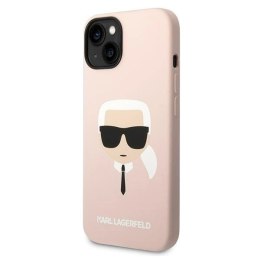 Etui Karl Lagerfeld Silicone Karl's Head na iPhone 14 - różowe