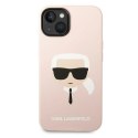 Etui Karl Lagerfeld Silicone Karl's Head na iPhone 14 - różowe