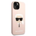 Etui Karl Lagerfeld Silicone Karl's Head na iPhone 14 - różowe