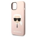 Etui Karl Lagerfeld Silicone Karl's Head na iPhone 14 - różowe