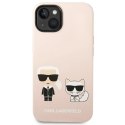 Etui Karl Lagerfeld Silicone Karl&Choupette MagSafe na iPhone 14 Plus - jasnoróżowe