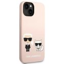 Etui Karl Lagerfeld Silicone Karl&Choupette MagSafe na iPhone 14 Plus - jasnoróżowe