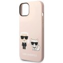 Etui Karl Lagerfeld Silicone Karl&Choupette MagSafe na iPhone 14 Plus - jasnoróżowe