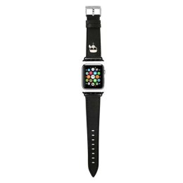 Pasek Karl Lagerfeld Saffiano Karl Head na Apple Watch 42/44/45mm - czarny