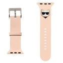 Pasek Karl Lagerfeld Silicone Choupette Heads na Apple Watch 38/40/41mm - różowy