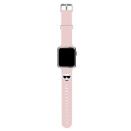 Pasek Karl Lagerfeld Silicone Choupette Heads na Apple Watch 42/44/45mm - różowy