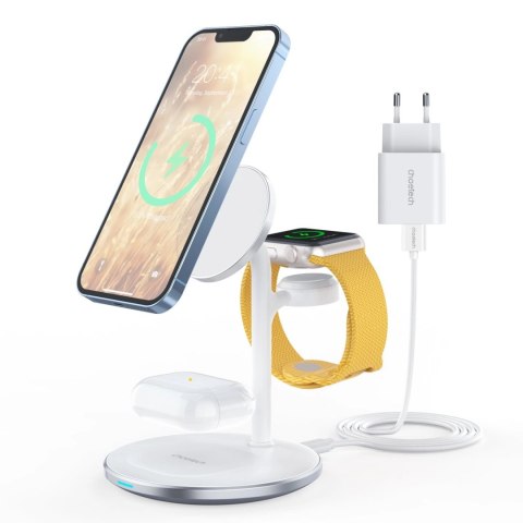 Choetech T585-F indukcyjna stacja ładująca 3w1 iPhone 12/13, AirPods Pro, Apple Watch biały