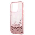 Etui Karl Lagerfeld Liquid Glitter Big KL na iPhone 14 Pro - różowe