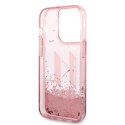 Etui Karl Lagerfeld Liquid Glitter Big KL na iPhone 14 Pro - różowe