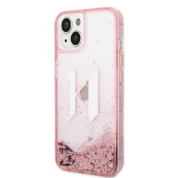 Etui Karl Lagerfeld Liquid Glitter Big KL na iPhone 14 - różowe