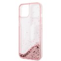 Etui Karl Lagerfeld Liquid Glitter Big KL na iPhone 14 - różowe