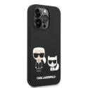 Etui Karl Lagerfeld Liquid Silicone Karl&Choupette MagSafe na iPhone 14 Pro Max - czarne