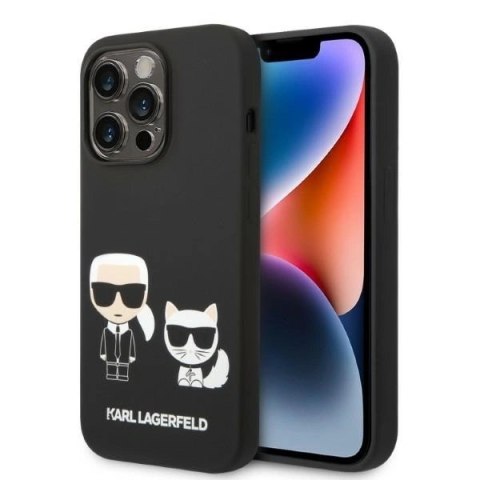 Etui Karl Lagerfeld Liquid Silicone Karl&Choupette MagSafe na iPhone 14 Pro - czarne