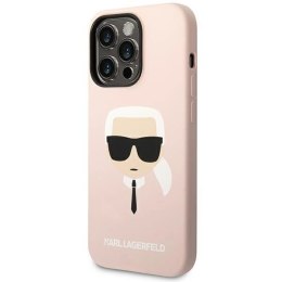 Etui Karl Lagerfeld Silicone Karl's Head na iPhone 14 Pro Max - różowe