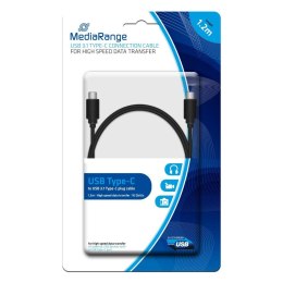 MediaRange Kabel USB 3.0 MediaRange MRCS161 USB 3.0 Type-C/USB 3.0 Type-C, 1.2m, czarny