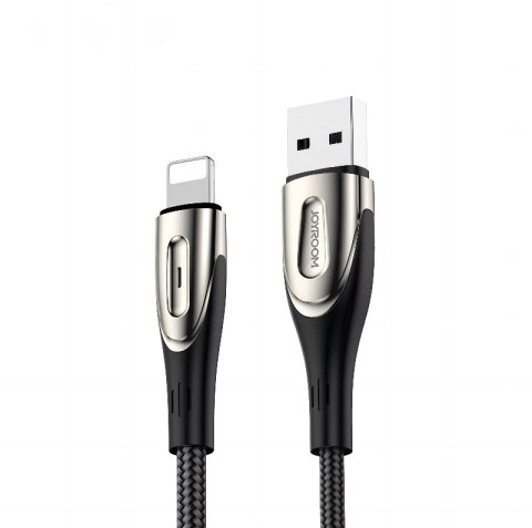 Kabel Joyroom Sharp Series S-M411 USB-A / Lightning 2.4A 3m ze wskaźnikiem ładowania - czarny