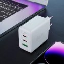 Acefast szybka ładowarka sieciowa GaN (2x USB-C / USB-A) PPS / PD / QC4+ 65W biała (A41)