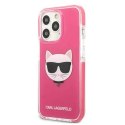 Etui Karl Lagerfeld Choupette Head na iPhone 13 Pro / iPhone 13 - fuksjowy