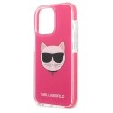 Etui Karl Lagerfeld Choupette Head na iPhone 13 Pro / iPhone 13 - fuksjowy