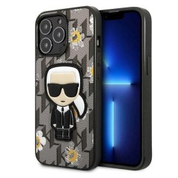 Etui Karl Lagerfeld Flower Ikonik Karl na iPhone 13 Pro / iPhone 13 - szare