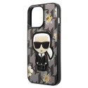 Etui Karl Lagerfeld Flower Ikonik Karl na iPhone 13 Pro / iPhone 13 - szare