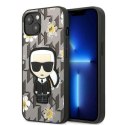 Etui Karl Lagerfeld Flower Ikonik Karl na iPhone 13 - szare