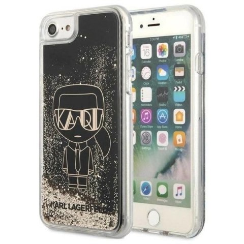 Etui Karl Lagerfeld Liquid Glitter Gatsby na iPhone 7 / 8 / SE 2020 / SE 2022 - czarne