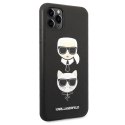 Etui Karl Lagerfeld Saffiano Karl&Choupette Head na iPhone 11 Pro Max - czarne