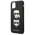 Etui Karl Lagerfeld Saffiano Karl&Choupette Head na iPhone 11 Pro Max - czarne