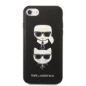 Etui Karl Lagerfeld Saffiano Karl&Choupette Head na iPhone 7 / 8 / SE 2020 / SE 2022 - czarne