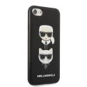 Etui Karl Lagerfeld Saffiano Karl&Choupette Head na iPhone 7 / 8 / SE 2020 / SE 2022 - czarne