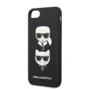 Etui Karl Lagerfeld Saffiano Karl&Choupette Head na iPhone 7 / 8 / SE 2020 / SE 2022 - czarne