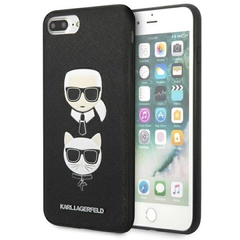 Etui Karl Lagerfeld Saffiano Karl&Choupette Head na iPhone 7 Plus / iPhone 8 Plus - czarne