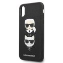 Etui Karl Lagerfeld Saffiano Karl&Choupette Head na iPhone XS Max - czarne