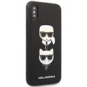 Etui Karl Lagerfeld Saffiano Karl&Choupette Head na iPhone XS Max - czarne