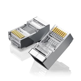 Ugreen 10x wtyk końcówka RJ45 8P8C (UTP Cat. 6 / Cat. 5 / Cat. 5e) srebrny (NW111)