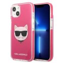 Etui Karl Lagerfeld Choupette Head na iPhone 13 - fuksjowy