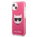 Etui Karl Lagerfeld Choupette Head na iPhone 13 - fuksjowy