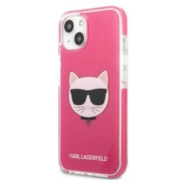 Etui Karl Lagerfeld Choupette Head na iPhone 13 - fuksjowy